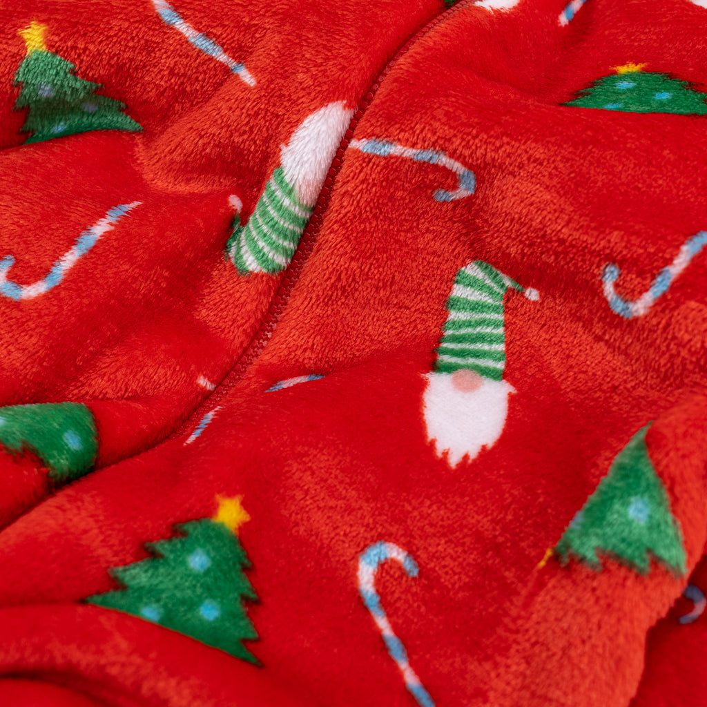 Men's Red Fleece Christmas Print Onesie 06