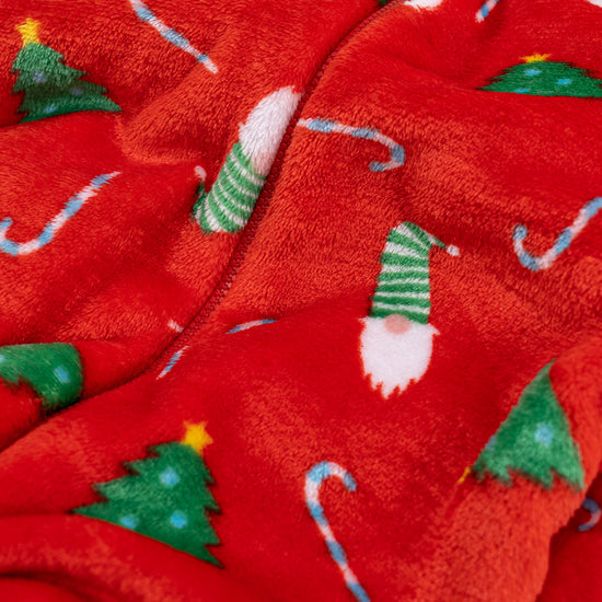 Men's Red Fleece Christmas Print Onesie 06