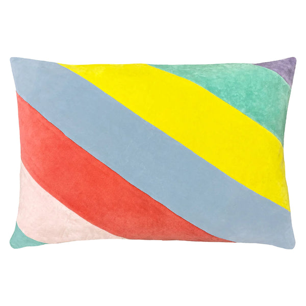 Rectangular Scatter Cushion Cover 40 x 60cm - Stripe Velvet Pastel 01