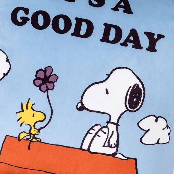 Snoopy Scatter Cushion Cover 47 x 47cm - Good Day Fabric Close-up Image