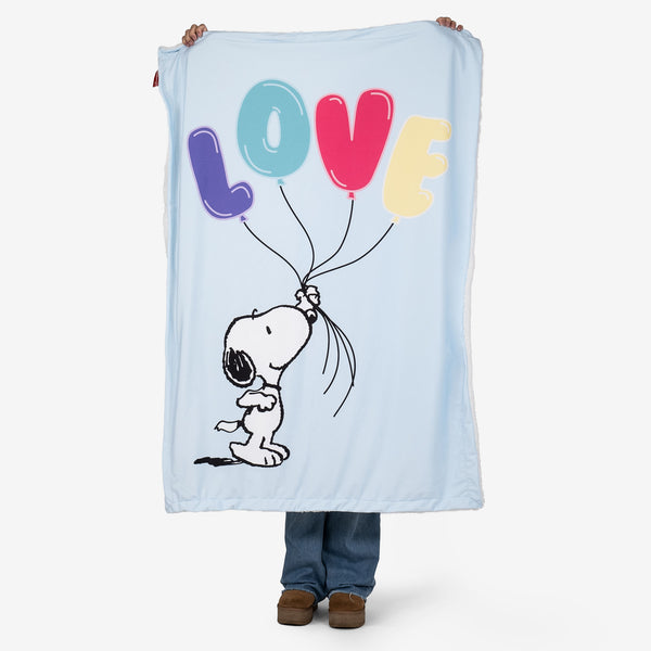 Snoopy Fleece Throw / Blanket - Love Slogan 01