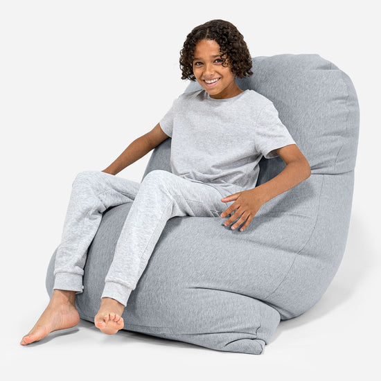 Grande XL Bean Bag - Stretchy Cotton Light Grey 03