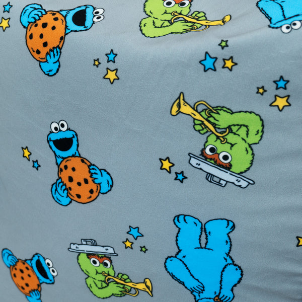 Sofa Bean Bag - Cookie Monster & Oscar The Grouch Fabric Close-up Image
