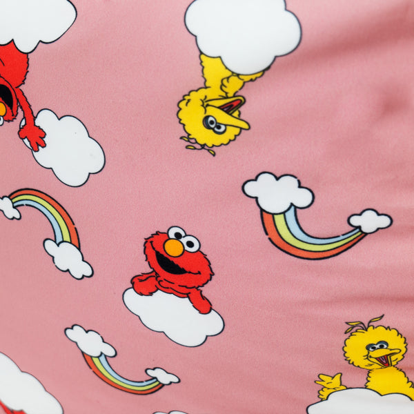 Sofa Bean Bag - Elmo & Big Bird Fabric Close-up Image