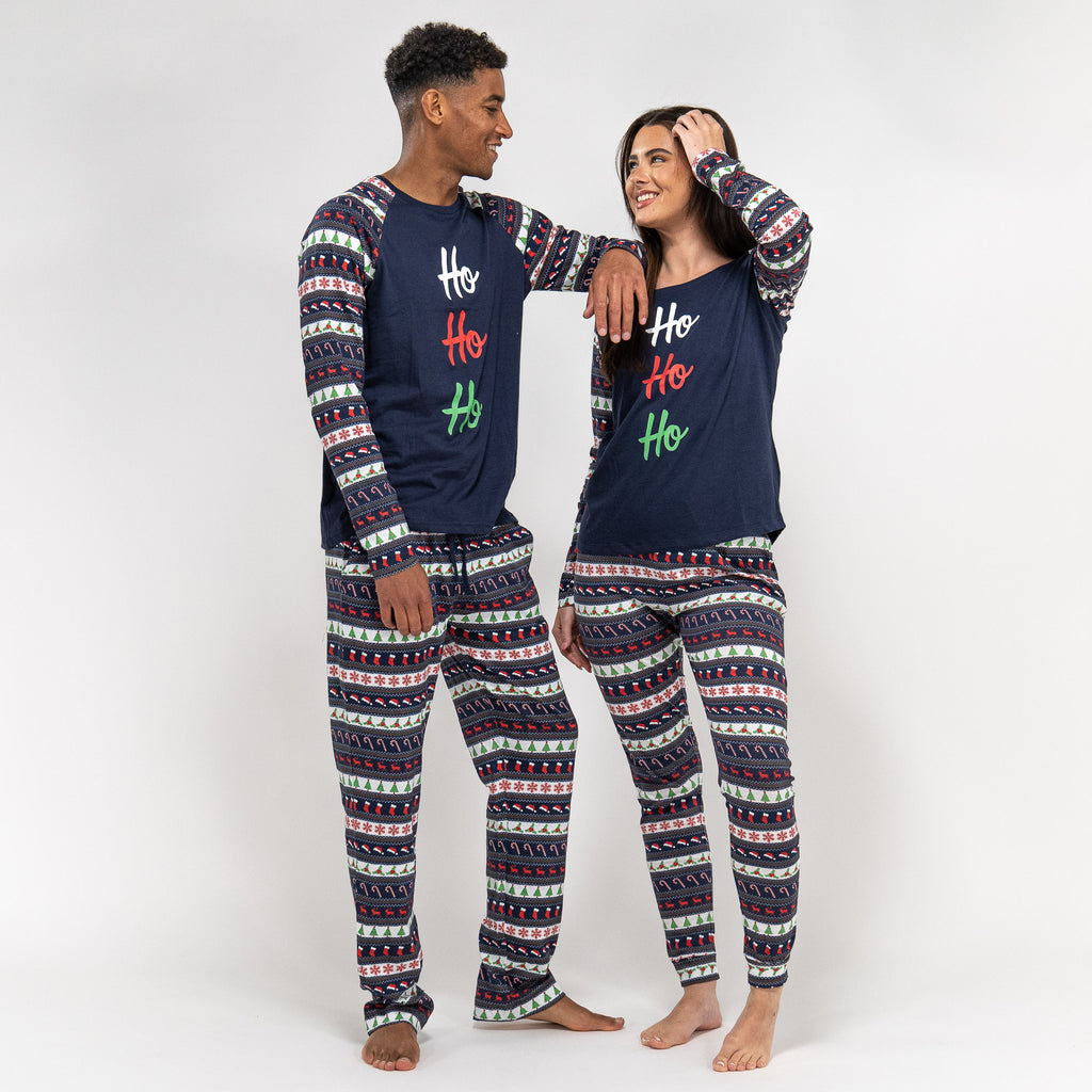 Women's Christmas Fairisle Printed Jersey Pyjamas 06