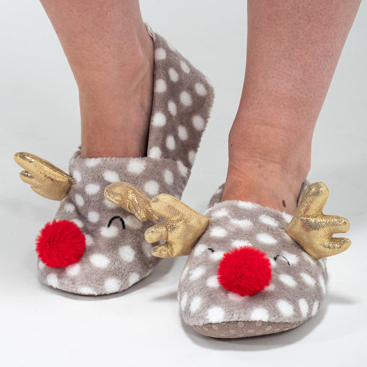 Reindeer slippers womens deals