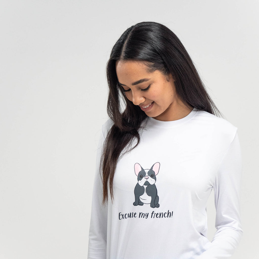 Women's Frenchie Slogan Jersey Pyjamas 02