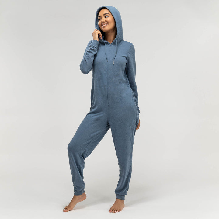 Women s Jersey Hooded Onesie Size XS L Blue Big Bertha Original UK