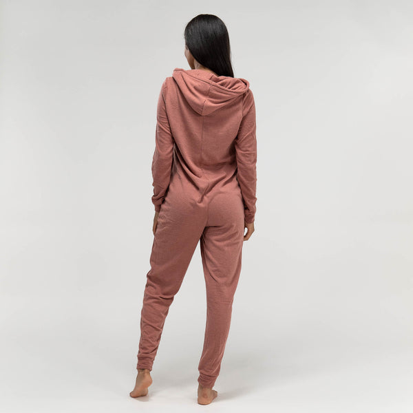 Women's Pink Jersey Onesie Fabric Close-up Image