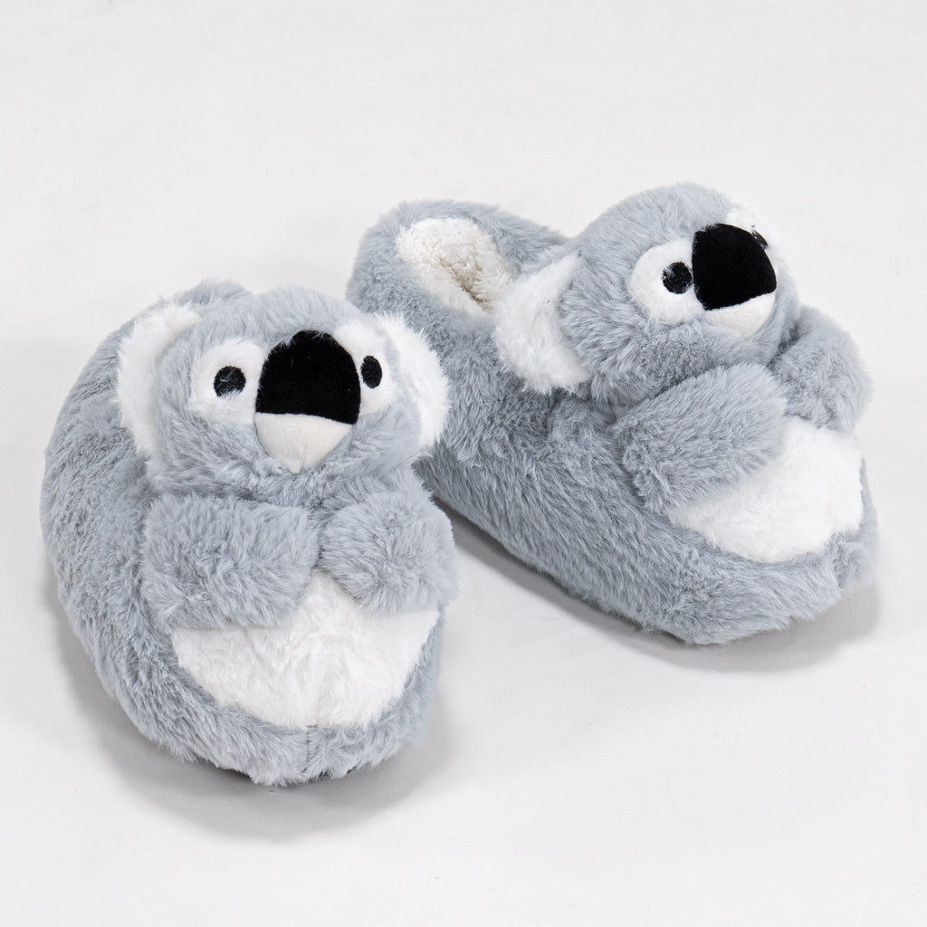 Women s Koala Bear Novelty Slippers Size 3 8 Grey Big Bertha