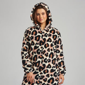 Women's Leopard Print Fleece Onesie 04