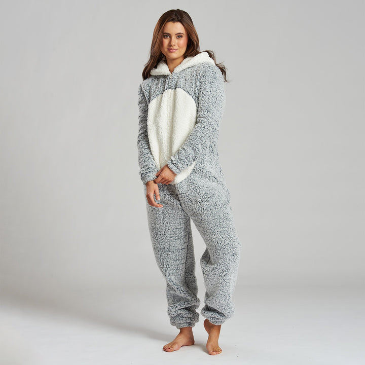 Onesie with fur hood cheap