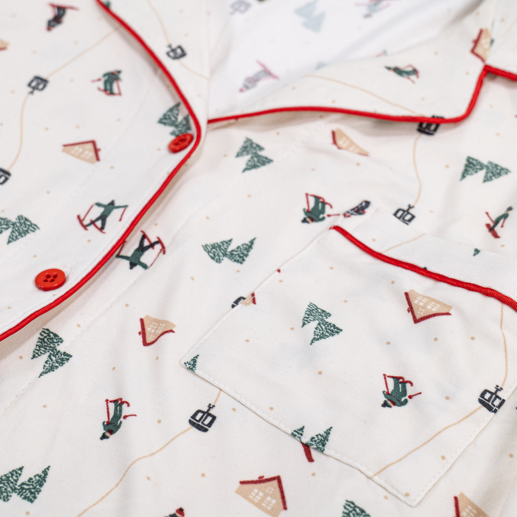 Women's Ski Scene Jersey Christmas Pyjamas 06