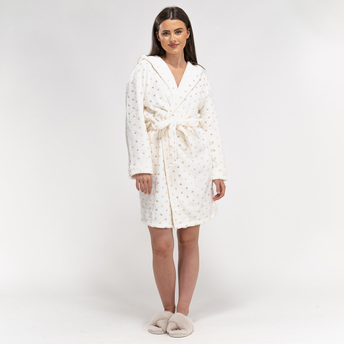 Women's super plush robe top and slippers gift set