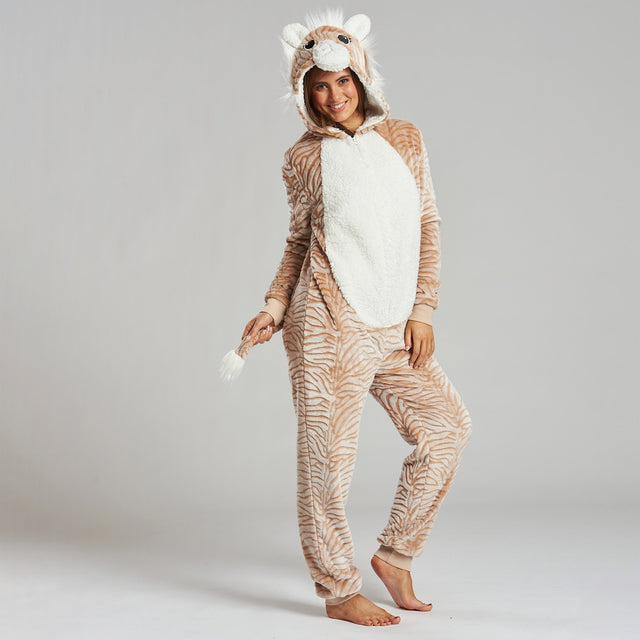 Women's Tiger Fleece Onesie 01